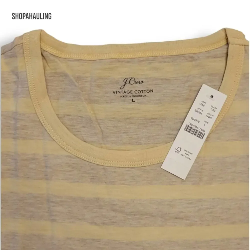 J. Crew - Vintage crewneck long sleeve T-shirt - Soft Yellow - Size Large